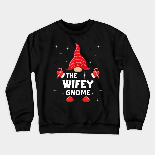 The Wifey Gnome Matching Family Christmas Pajama Crewneck Sweatshirt by Foatui